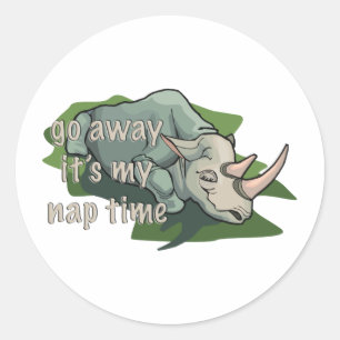 STICKER ROND RHINOCEROS DORMIR