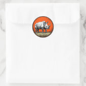 Sticker Rond Rhinocéros stylisé art audacieux de la faune sauva (Sac)
