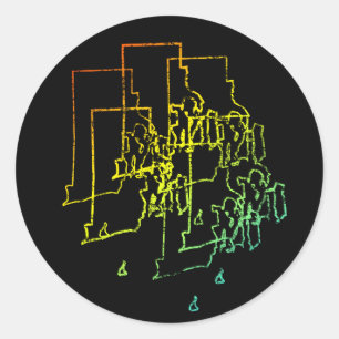 Sticker Rond rhode island chill flou