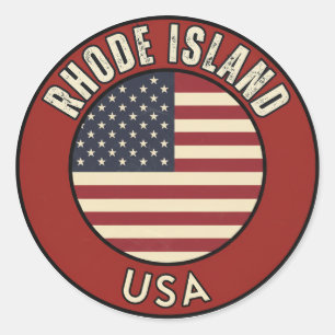 Sticker Rond Rhode Island États-Unis d'Amérique