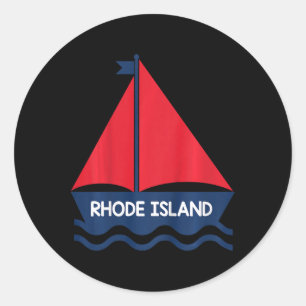 Sticker Rond Rhode Island Voilier Garçons Filles Tout-Petit