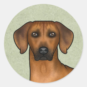 Sticker Rond Rhodesian Ridgeback African Lion Chien tête verte