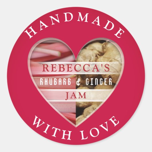Sticker Rond Rhubarb & Ginger Jam (Devant)