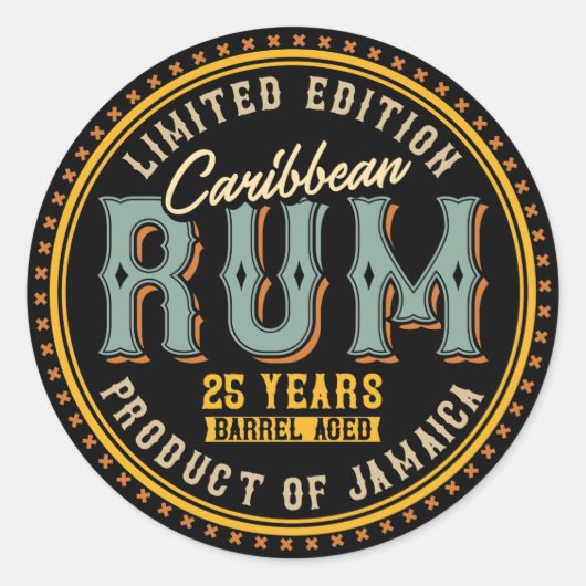 Sticker Rond Rhum des Caraïbes (Devant)