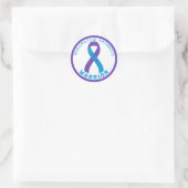Sticker Rond Rhumatoïde Arthrite guerrier Ruban blanc classique (Sac)