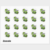 Sticker Rond Ribbit de grenouille amusant (Feuille)