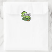 Sticker Rond Ribbit de grenouille amusant (Sac)