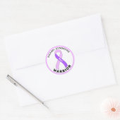 Sticker Rond Ribbon blanc du guerrier du syndrome d'Aicardi (Enveloppe)
