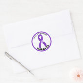 Sticker Rond Ribbon blanc du guerrier du syndrome de retour (Enveloppe)