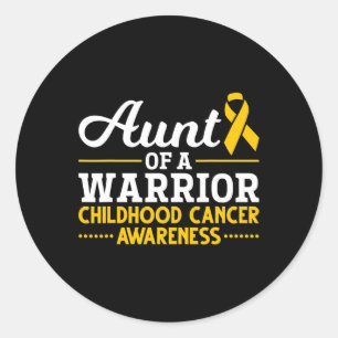 Sticker Rond Ribbon Cancer Fighter Tunt Childhood Cancer Award