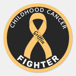 Sticker Rond Ribbon de lutte contre le cancer chez l'enfant Noi