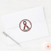 Sticker Rond Ribbon de lutte contre le myélome multiple blanc (Enveloppe)
