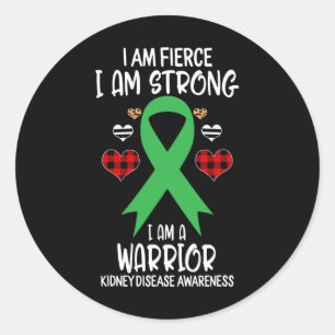 Sticker Rond Ribbon de sensibilisation aux maladies du rein Je 