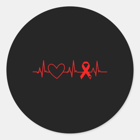 Sticker Rond Ribbon du mois de sensibilisation aux maladies car (Devant)