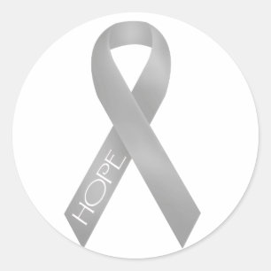 Sticker Rond Ribbon gris
