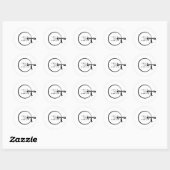 STICKER ROND RIBBON NOIR & BAS (Feuille)