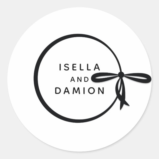 STICKER ROND RIBBON NOIR & BAS (Devant)