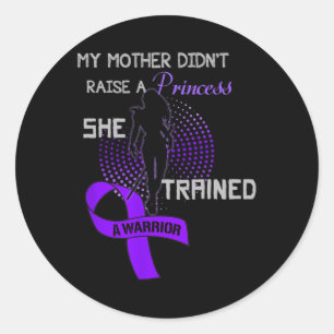 Sticker Rond Ribbon Purple Ma mère n'a pas élevé une princesse 
