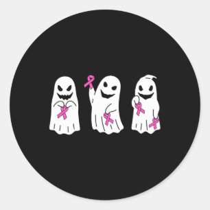 Sticker Rond Ribbon Sensibilisation au cancer du sein Fantôme F