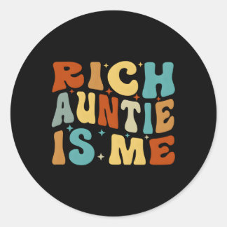 Sticker Rond Rich Auntie Est Moi Famille Vacances Thanksgiving