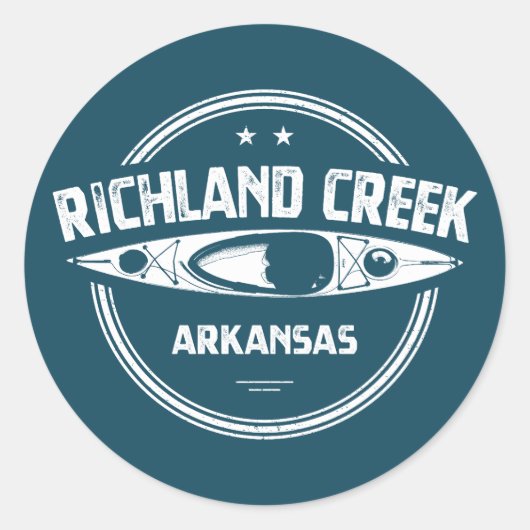 Sticker Rond Richland Creek Arkansas Kayaking (Devant)