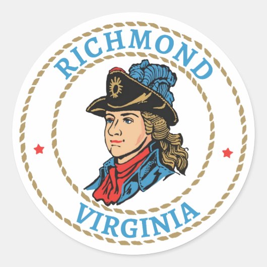 Sticker Rond Richmond Virginia Colonial (Devant)