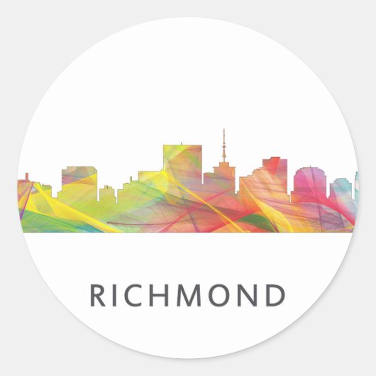 STICKER ROND RICHMOND VIRGINIA SKYLINE WB1 - (Devant)