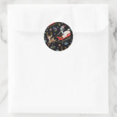 Sticker Rond Rick and Morty | Christmas Reindeer Sleigh Pattern (Sac)