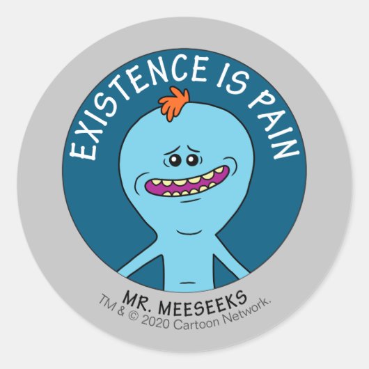Sticker Rond RICK ET MORTY™ | L'Existence Est Une Douleur (Devant)