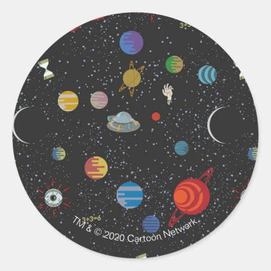 Sticker Rond RICK ET MORTY™ | Motif spatial (Devant)