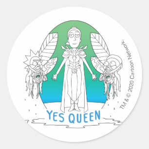 Sticker Rond RICK ET MORTY™   Oui Reine