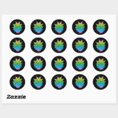 Sticker Rond RICK ET MORTY™ | Rainbow Rick Head motif (Feuille)