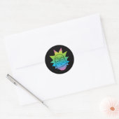 Sticker Rond RICK ET MORTY™ | Rainbow Rick Head motif (Enveloppe)