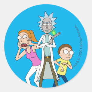 Sticker Rond RICK ET MORTY™   Rick, Morty et Summer