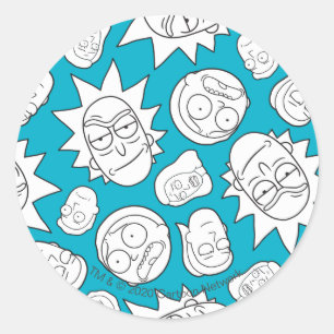 Sticker Rond RICK ET MORTY™   Smith Family Head
