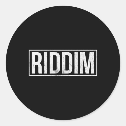 Sticker Rond Riddim Dubstep Edm Headbanger Bass Rave Festival (Devant)