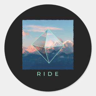 Sticker Rond Ride Mountain Ski Snowboard Ski Snowboard Do