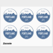 Sticker Rond Ride Portland (Feuille)