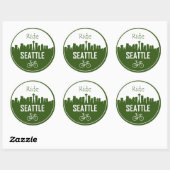 Sticker Rond Ride Seattle (Feuille)