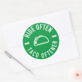 Sticker Rond Ride Souvent Taco Oftener (Enveloppe)