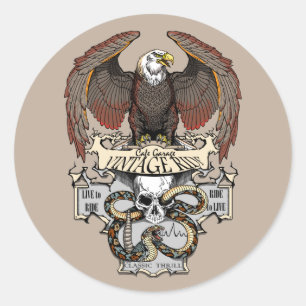 Sticker Rond Ride To Live Live To Ride Biker design