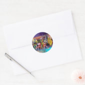 Sticker Rond RIDERS DANS le détail de la nuit (Enveloppe)