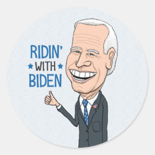 Sticker Rond Ridin' With Biden Joe Biden Supporter
