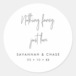 Sticker Rond Rien De Fancy Just Love Monochrome Mariage