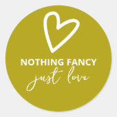 Sticker Rond Rien De Fancy Just Love Super Green Mariage (Devant)