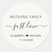 Sticker Rond Rien de fantaisie Just Love Mariage (Devant)