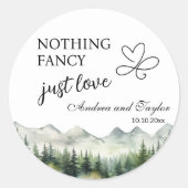 Sticker Rond Rien De fantaisie Juste Aimer Élégant Mariage (Devant)