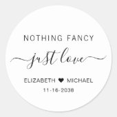 Sticker Rond Rien de fantaisie Juste Amour Mariage (Devant)
