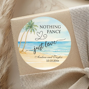 Sticker Rond Rien de fantaisiste juste amour Plage Palmiers Mar