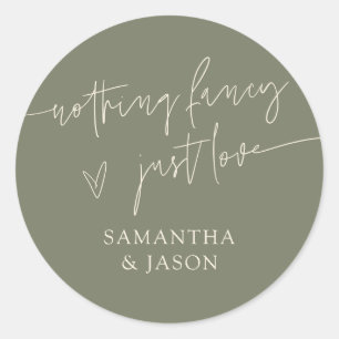 Sticker Rond Rien de Fantastique Juste Amour Écriture Calligrap